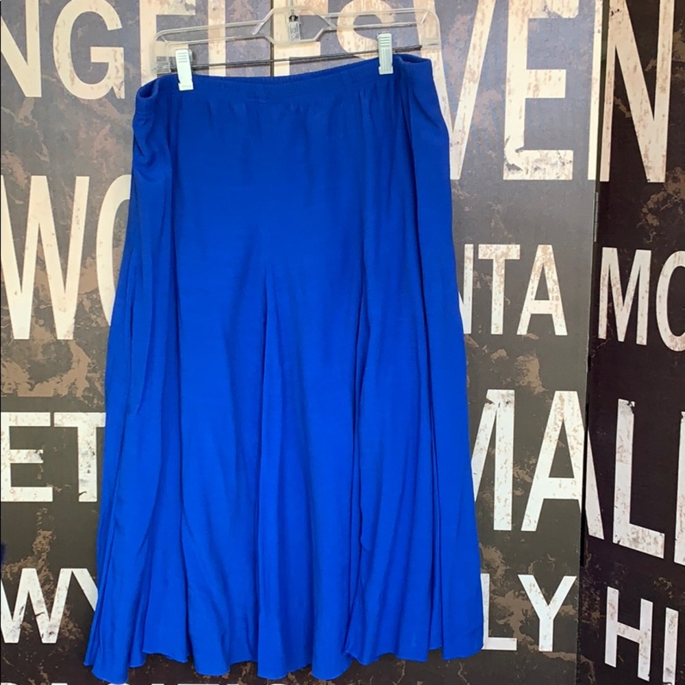 Blue A-line Flowy Skirt